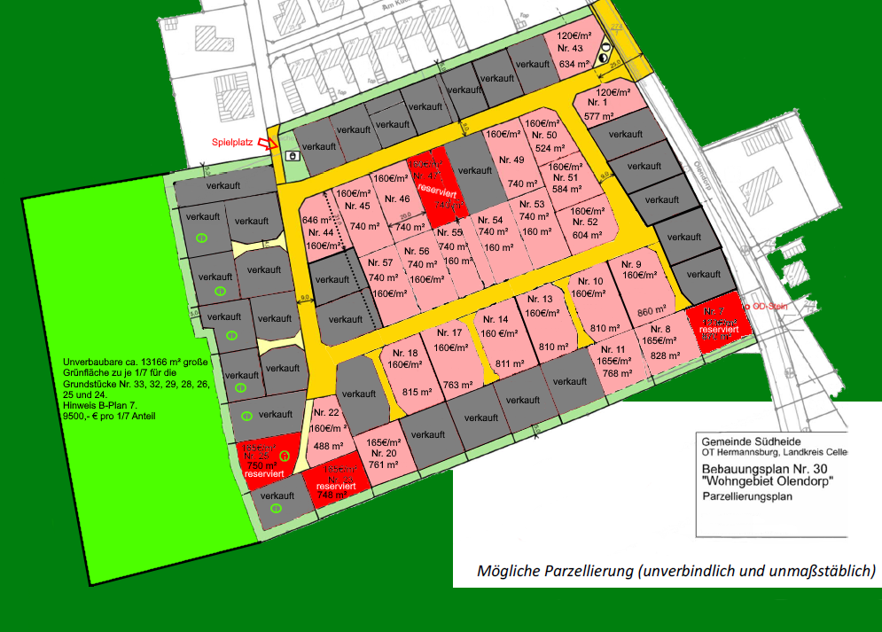 Möglicher Parzellierungsplan