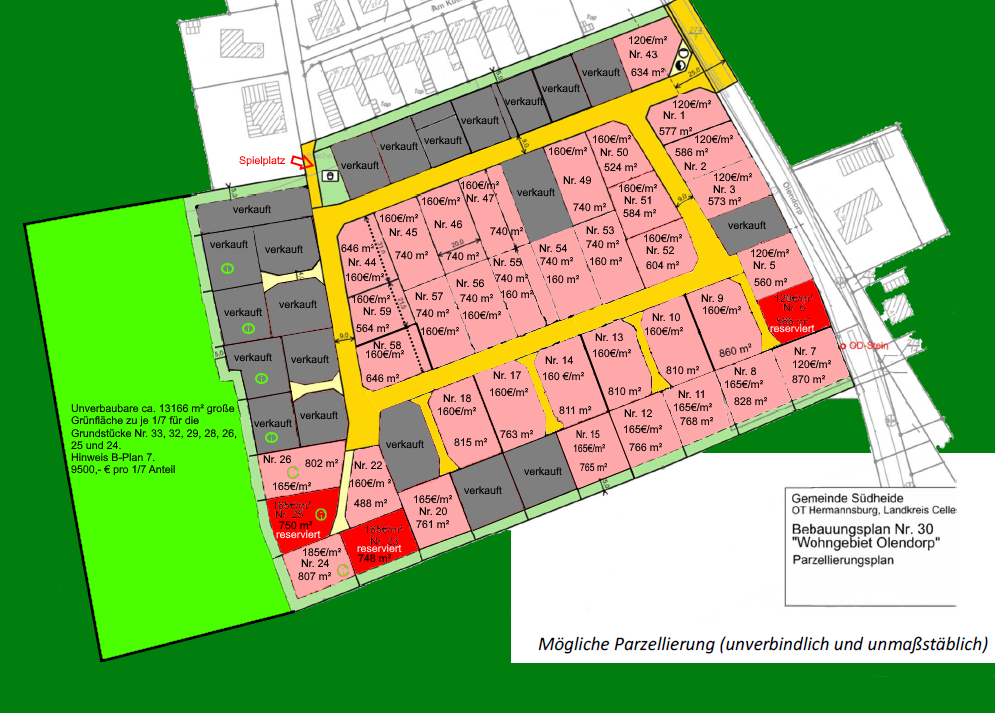 Möglicher Parzellierungsplan