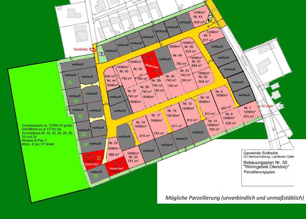 Möglicher Parzellierungsplan