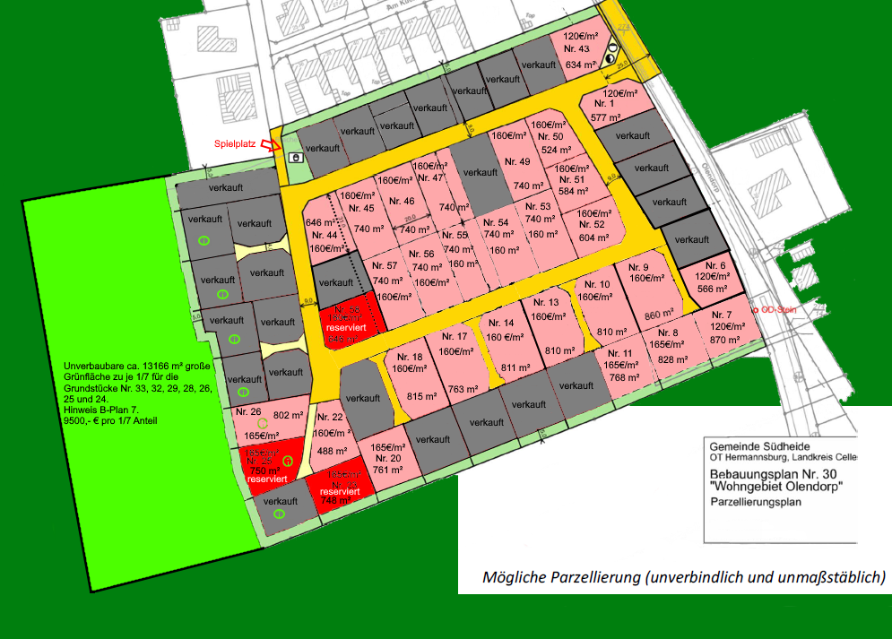 Möglicher Parzellierungsplan